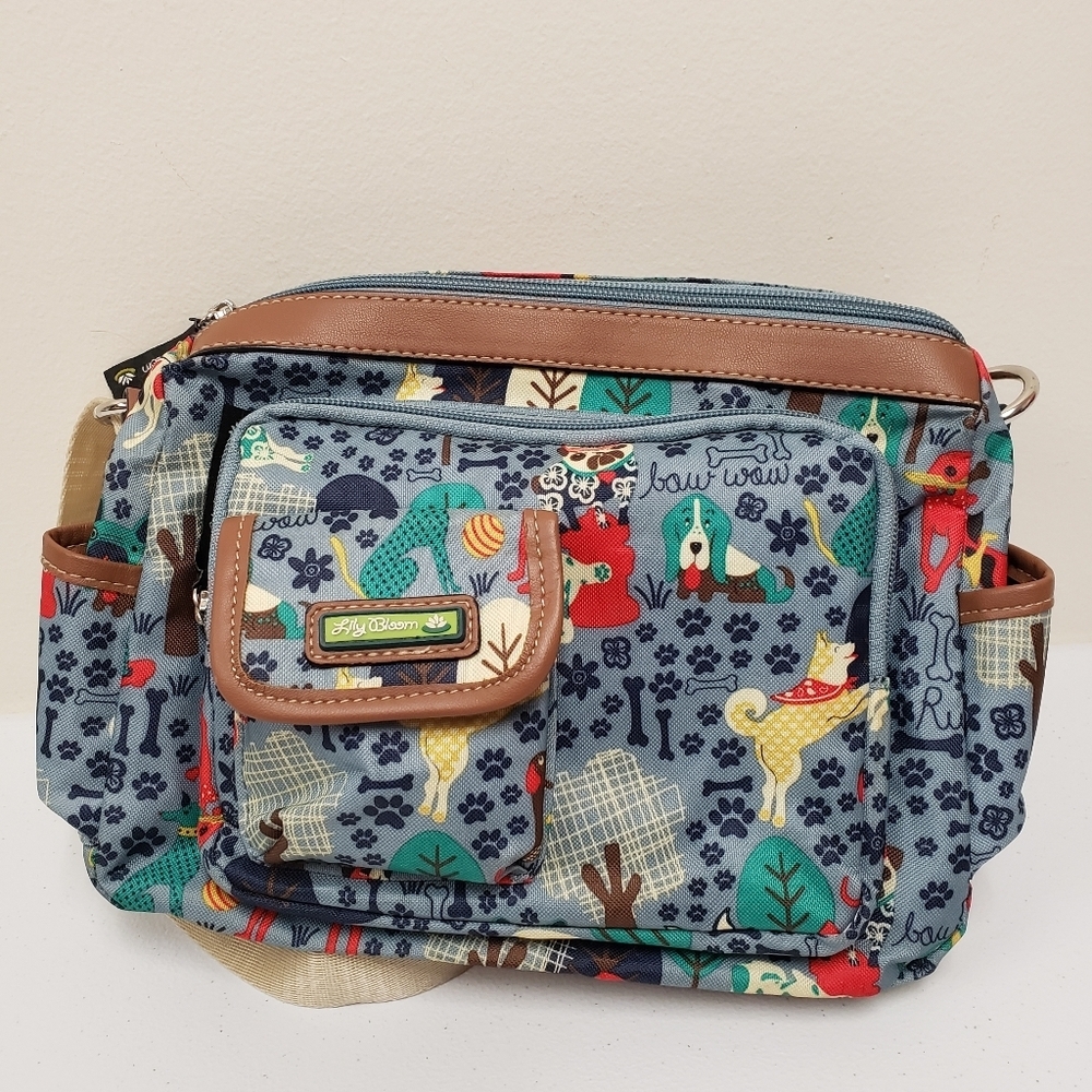 Lily Bloom Who Let the Dogs Out Crossbody Bag Purse - Picture 1 of 12